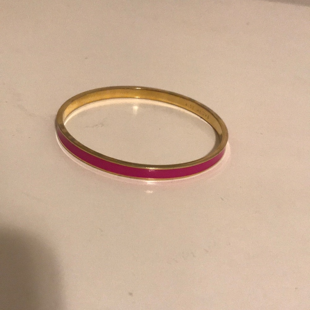 Kate spade pink engraved bracelet